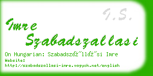 imre szabadszallasi business card